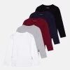 Friboo 5 Pack - Camiseta De Manga Larga - Multi-Coloured/Black/Dark Red