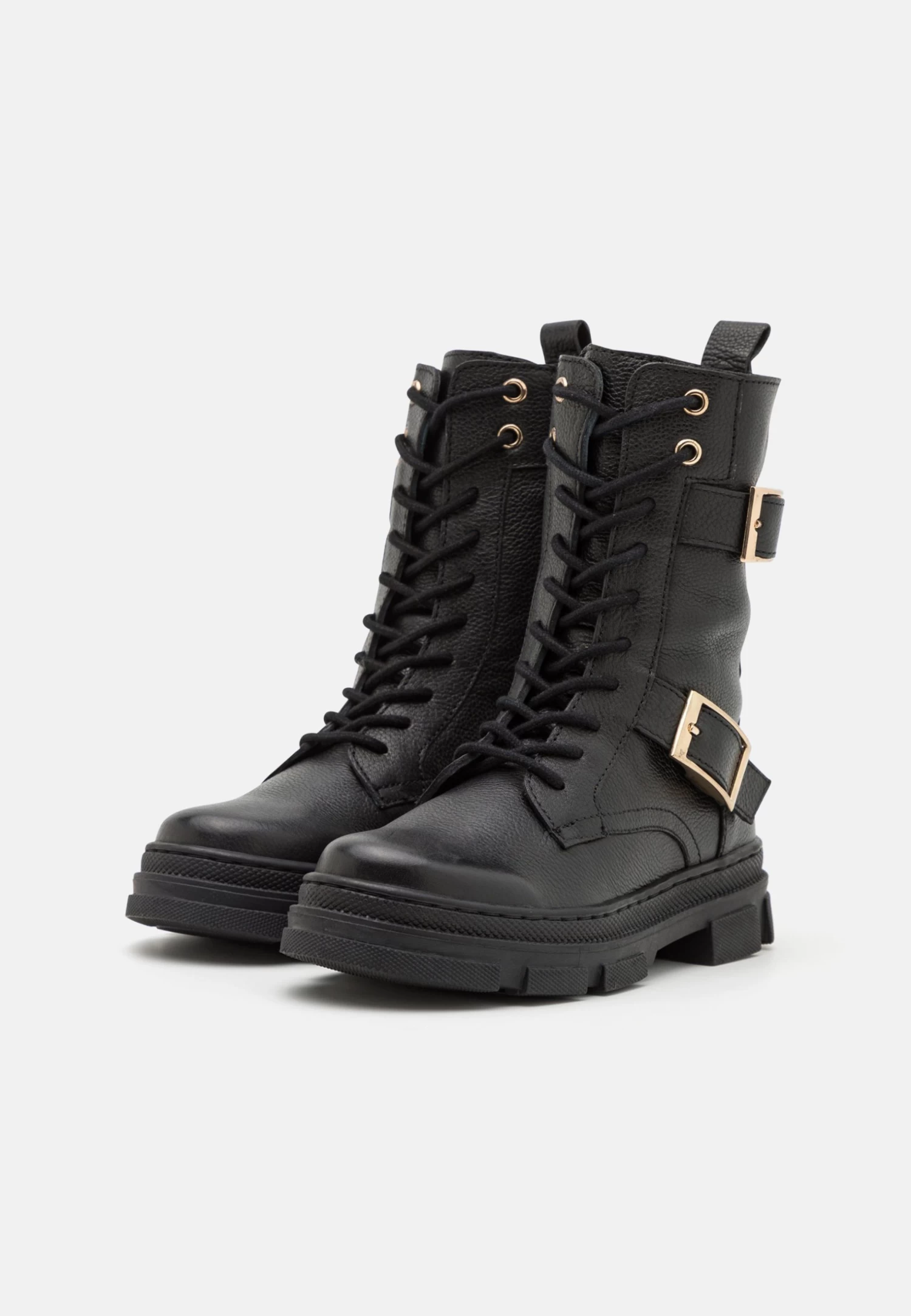 Friboo Leather - Botas Con Cordones -Black 2 Friboo Leather - Botas Con Cordones -Black - Imagen 2